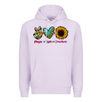 Lilac Peace Love Sunshine Premium Hoodie - RanaPortraitStore