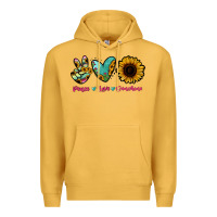 Mustard Peace Love Sunshine Premium Hoodie - RanaPortraitStore