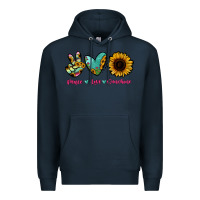 Navy Peace Love Sunshine Premium Hoodie - RanaPortraitStore