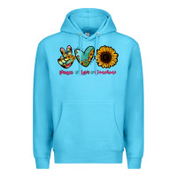 Ocean Blue Peace Love Sunshine Premium Hoodie - RanaPortraitStore