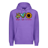 Purple Peace Love Sunshine Premium Hoodie - RanaPortraitStore