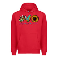 Red Peace Love Sunshine Premium Hoodie - RanaPortraitStore