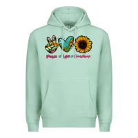 Seafoam Peace Love Sunshine Premium Hoodie - RanaPortraitStore