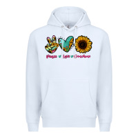 White Peace Love Sunshine Premium Hoodie - RanaPortraitStore
