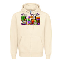 Sandshell Halloween Gnomes Coffee Cups Zipper Hoodie - texasbilliewilder