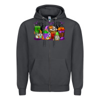 Smoke Halloween Gnomes Coffee Cups Zipper Hoodie - texasbilliewilder