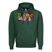 Sports Green Halloween Gnomes Coffee Cups Zipper Hoodie - texasbilliewilder