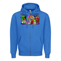 True Royal Halloween Gnomes Coffee Cups Zipper Hoodie - texasbilliewilder