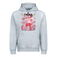 Heather Grey feeling lucky Urban Hoodie - MaliasSmallBusiness