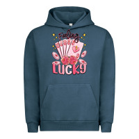 Pigment Midnight Navy feeling lucky Urban Hoodie - MaliasSmallBusiness