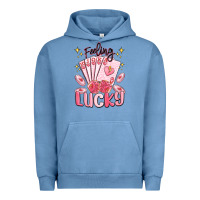 Pigment Pebble Blue feeling lucky Urban Hoodie - MaliasSmallBusiness