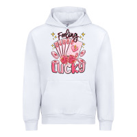 White feeling lucky Urban Hoodie - MaliasSmallBusiness