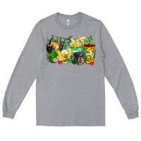 Heather Grey monkey coffee cups Long Sleeve Tee - Zillion Design Studio