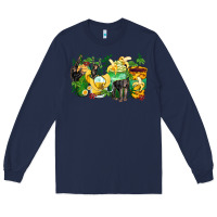 Navy monkey coffee cups Long Sleeve Tee - Zillion Design Studio