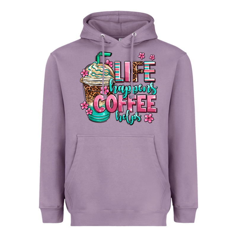 Life Happens Coffee  Helps Heavyweight Hoodie by AdoDesignShop | Teevron