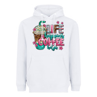 White life happens coffee  helps Heavyweight Hoodie - AdoDesignShop