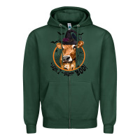 Sports Green Halloween Cow Moo I Mean Boo Zipper Hoodie - texasbilliewilder