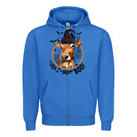 True Royal Halloween Cow Moo I Mean Boo Zipper Hoodie - texasbilliewilder