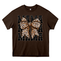 Chocolate Brown mama leopard Heavy Core Tee - CowhideDigitalArt