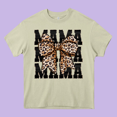 Mama Leopard Heavy Core Tee Designed By Cowhidedigitalart