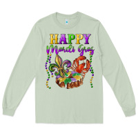 Matcha Happy Mardi Gras Fleur De Lis King Cake Crawfish Long Sleeve Tee - RanaPortraitStore