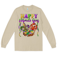 Mushroom Happy Mardi Gras Fleur De Lis King Cake Crawfish Long Sleeve Tee - RanaPortraitStore