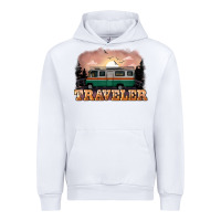 White traveler Urban Hoodie - NancyCooperArtShop