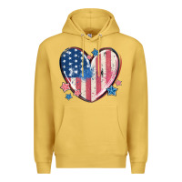 Antique Gold usa heart Premium Hoodie - MaliasSmallBusiness