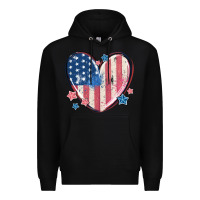 Black usa heart Premium Hoodie - MaliasSmallBusiness