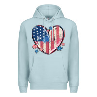 Blue Mist usa heart Premium Hoodie - MaliasSmallBusiness