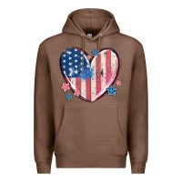 Chestnut usa heart Premium Hoodie - MaliasSmallBusiness