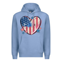 Colony Blue usa heart Premium Hoodie - MaliasSmallBusiness