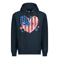 Navy usa heart Premium Hoodie - MaliasSmallBusiness