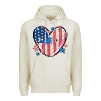 Oatmeal Heather usa heart Premium Hoodie - MaliasSmallBusiness