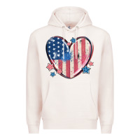Pale Pink usa heart Premium Hoodie - MaliasSmallBusiness