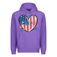 Purple usa heart Premium Hoodie - MaliasSmallBusiness