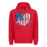 Red usa heart Premium Hoodie - MaliasSmallBusiness