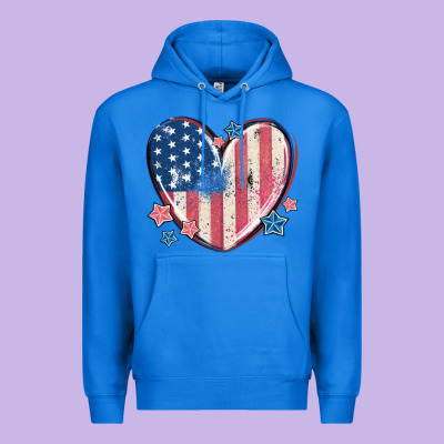Usa Heart Premium Hoodie Designed By Maliassmallbusiness