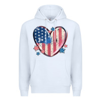 White usa heart Premium Hoodie - MaliasSmallBusiness