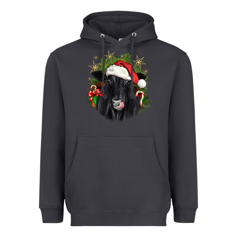 Christmas Black Angus Heavyweight Hoodie by JahusDesignShop | Teevron