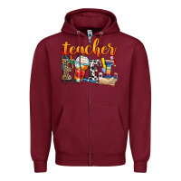 Burgundy teacher fuel Zipper Hoodie - Zillion Design Studio