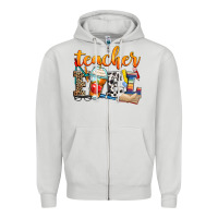 Dove Grey teacher fuel Zipper Hoodie - Zillion Design Studio