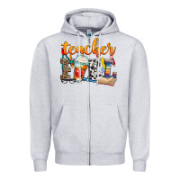 Heather Grey teacher fuel Zipper Hoodie - Zillion Design Studio