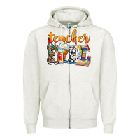 Oatmeal Heather teacher fuel Zipper Hoodie - Zillion Design Studio