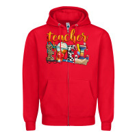 Red teacher fuel Zipper Hoodie - Zillion Design Studio