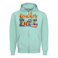 Seafoam teacher fuel Zipper Hoodie - Zillion Design Studio