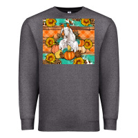 Charcoal Heather Goat family fall pumpkins gemstone Premium Sweatshirt - Artiststas