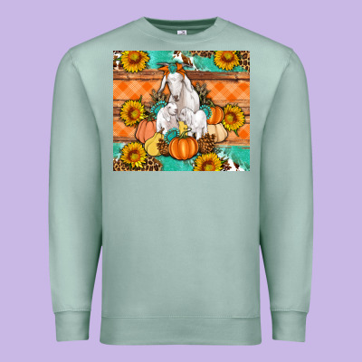 Goat Family Fall Pumpkins Gemstone Premium Sweatshirt Designed By Artiststas