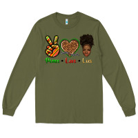 Army Green peace love locs Long Sleeve Tee - texasbilliewilder
