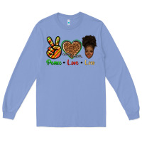 Colony Blue peace love locs Long Sleeve Tee - texasbilliewilder